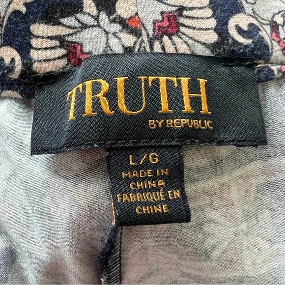 TRUTH BY REPUBLIC Flare Pull On Pant Stretch Pleated Front Size Large - Picture 4 of 11